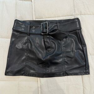 Black Leather Mini Skirt
